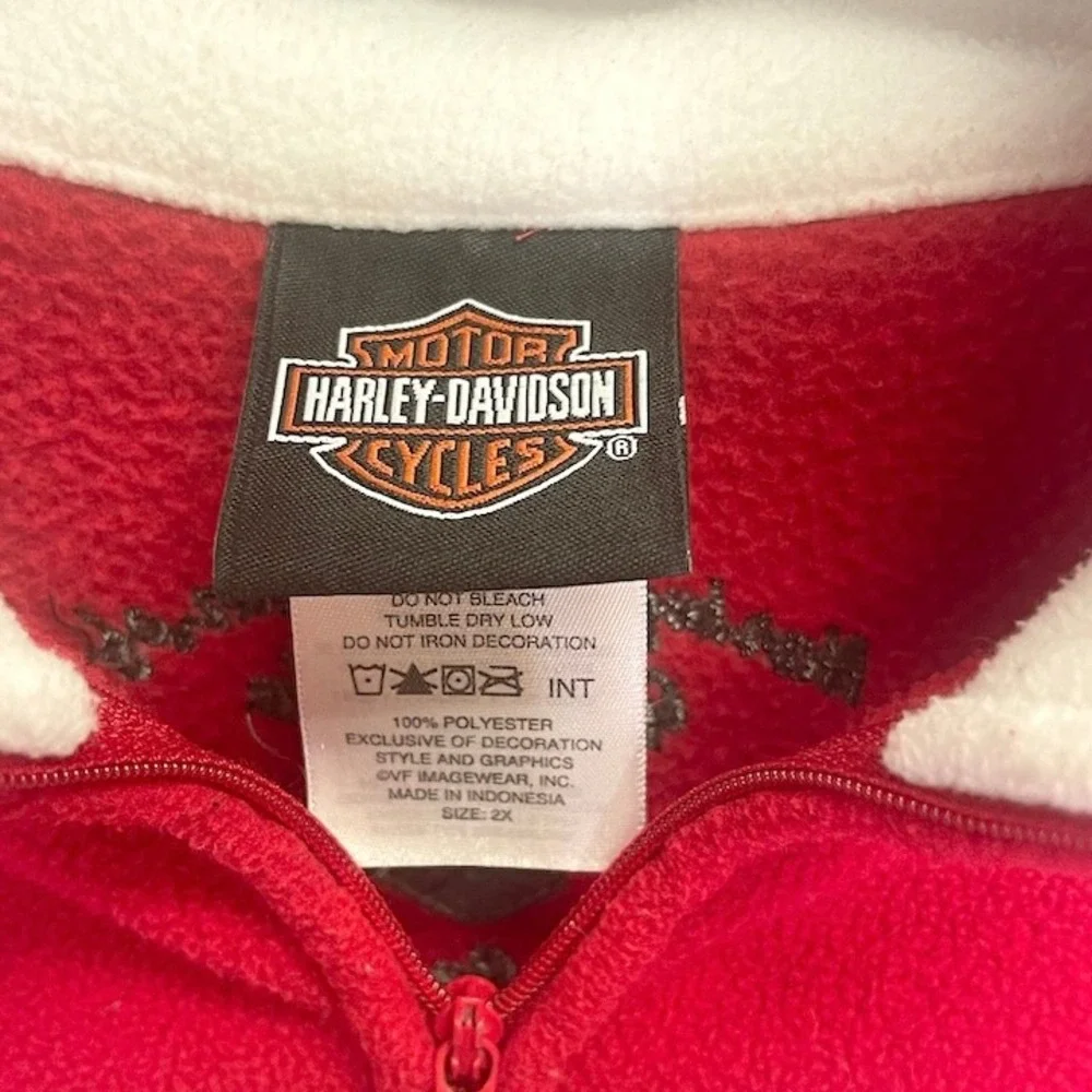 Harley Davidson Greenville South Carolina 1/4 Zip Fleece Pullover Red 2X
